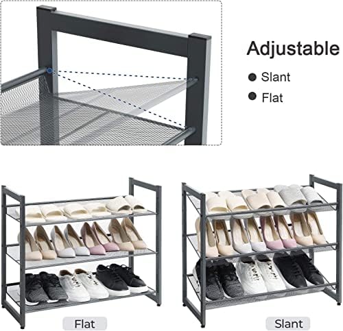 SONGMICS Metal Shoe Rack, 3-Tier Shoe Orgainzer, Holds 9-12 Pairs - Image 6