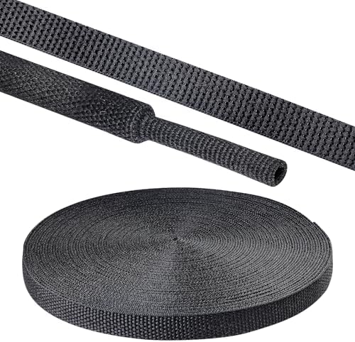 2 in 1 Heat Shrink Braided Sleeving Fabric Tubing 1/4"-60FT by Sunnarepoon