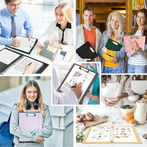 1 Inch 3 Ring Linen Binder Organizer, BVSSX Three Ring Binders with Clipboard, Plastic Folder, 5-Tabs Pocket Dividers with Sticker Labels, Pen Loop, Elastic Strap (Beige, Letter Size) - Image 5