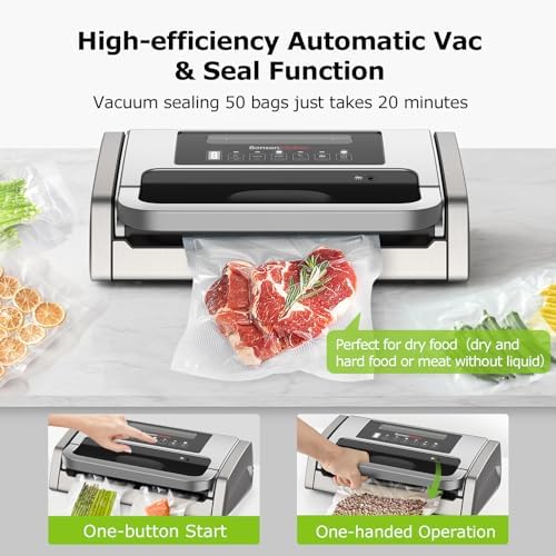 Bonsenkitchen Vacuum Sealer Machine with Globefish Technology, Low-Noise - Image 2