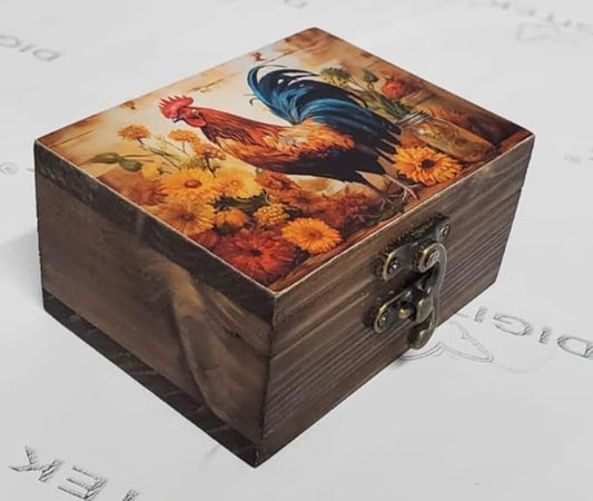 Trinket Box Small Jewelry Keepsake Box | Earrings Necklace Storage Box for Girls Women | Gift Idea Valentine's Day, Birthday Christmas, Weddings, Animals Ornaments for Home Décor (Rooster)