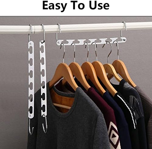 CBTONE 6 Pack Closet Space Saving Hangers, Multi-Purpose Metal Magic Cascading Hangers With Updated Hook Design for Organizing Wardrobe Clothing - Image 7