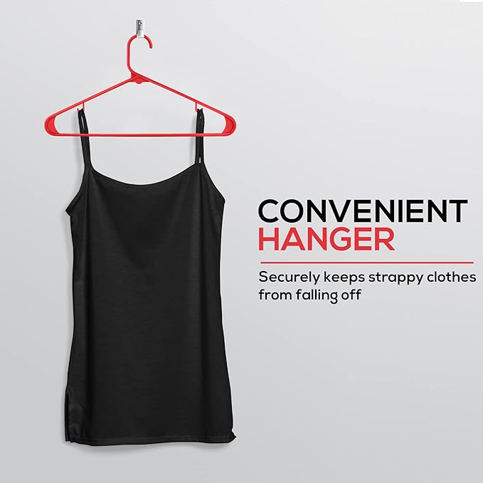 Utopia Home Plastic Hangers 200 Pack - Clothes Hanger with Hooks - Durable & Space Saving (Red)