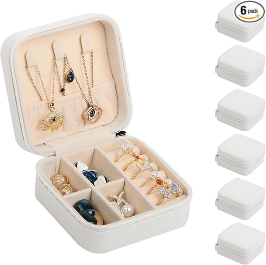 17Dec 6-Pack Small Travel Jewelry Case Organizer,Mini Travel Essentials for Women,Bridesmaid Gifts Birthday Gifts for Women,Small Jewelry Box for Girls 8-12