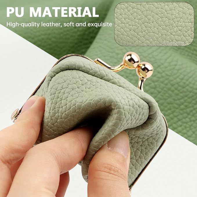 PU Leather Mini Jewelry Box, Vintage Portable Mini Jewelry Organizer with Kiss Lock, Compact Travel Case for Rings, Earrings, Necklaces - Ideal Gift for Women