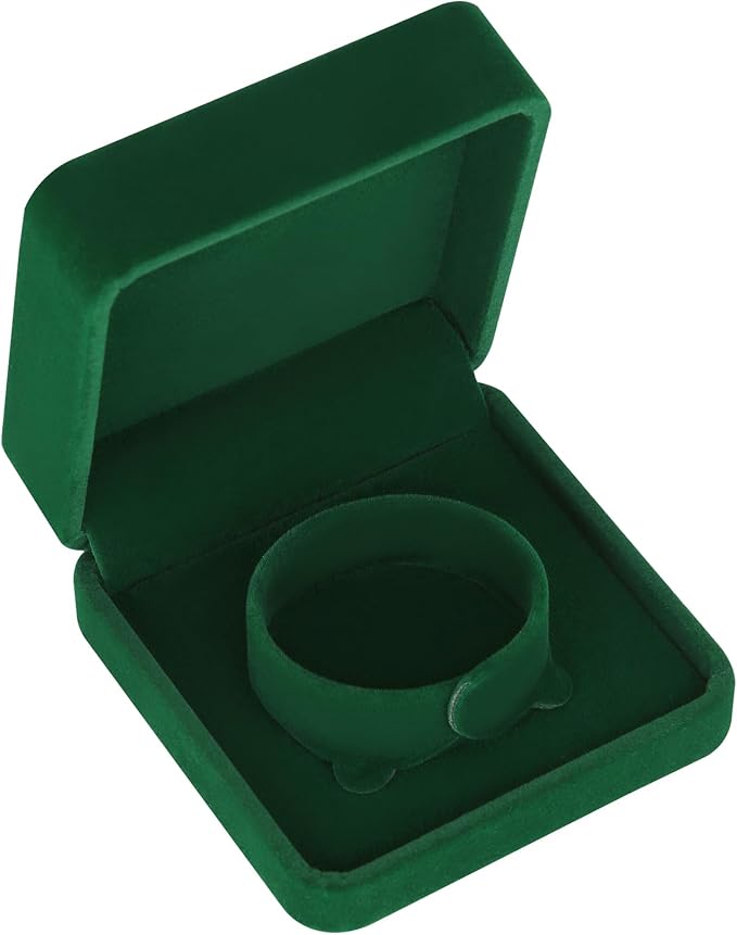 LETURE 4 Pieces Classic Velvet Bracelet Bangle Pendant Necklace Gift Box, Travel Jewelry Box Display Storage Case for Gift, Wedding, Engagement, Proposal, Birthday (4PCS Bracelet-GREEN)