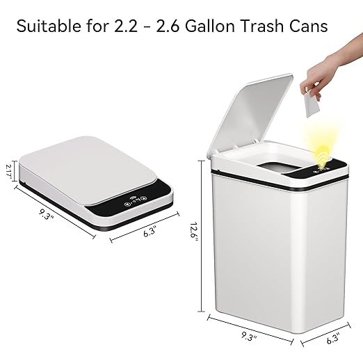 FRESHLIX Replacement Trash Can Lid Compatible with 2.2 x 2.6-Gallon Sensor Trash Can Battery Powered White