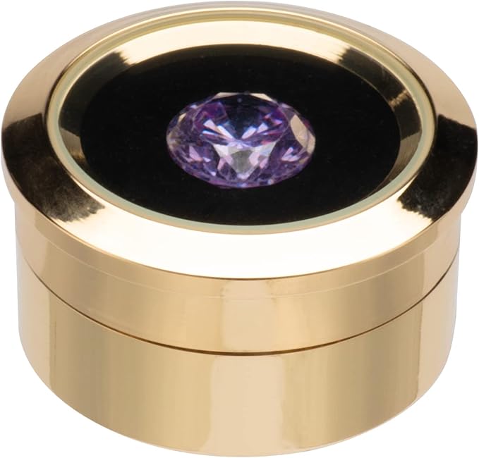 Small Loose Diamond or Gemstone Display Box Case Holder Show Container Metal (Gold- 1.3x0.5)
