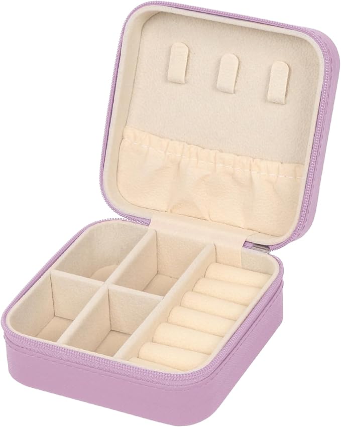 MFXIP Travel Jewelry Case Small Jewelry Box Jewelry Organizer Storage Case Portable PU Leather Mini Jewelry Travel Case for Girls Womens Earring, Necklace, Rings,Bracelets