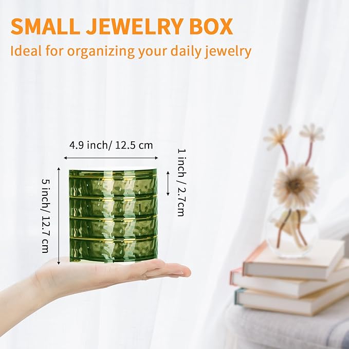 LETURE 4-Layers Rotatable Jewelry Organizer Storage Box, Clear Jewelry Holder Case for Ring Earring Necklaces Bracelets Makeup Hair Accessories