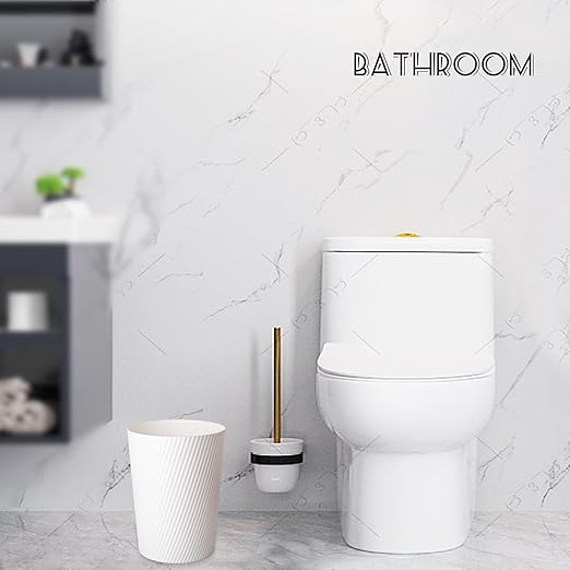 UUJOLY Small Trash Can Wastebasket Garbage Can Container Bins for Bathrooms, Laundry Room, Kitchens, Offices, Kids Rooms, Dorms (White, 3 Pack)