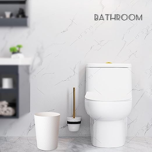 UUJOLY Small Trash Can Wastebasket Garbage Can Container Bins for Bathrooms, Laundry Room, Kitchens, Offices, Kids Rooms, Dorms (White)