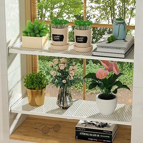 Closet Organizer Tension Shelves Expandable Cabinet Storage Shelving Rack Heavy Duty Metal DIY Divider for Cabinet Wardrobe Cupboard Pantry Kitchen Bedroom,White,2packs - Image 4