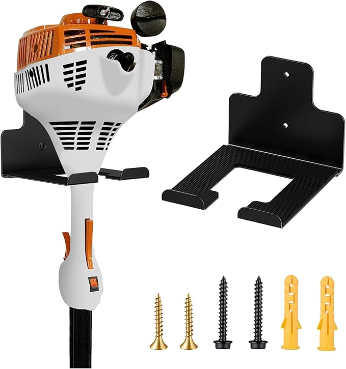 Garage Organization Wall Mounted Storage Rack, Heavy Duty Tool Hanger for Grass Trimmer, Hedge Trimmer, Weed Wacker and Garden Power Tools, 1 Pack
