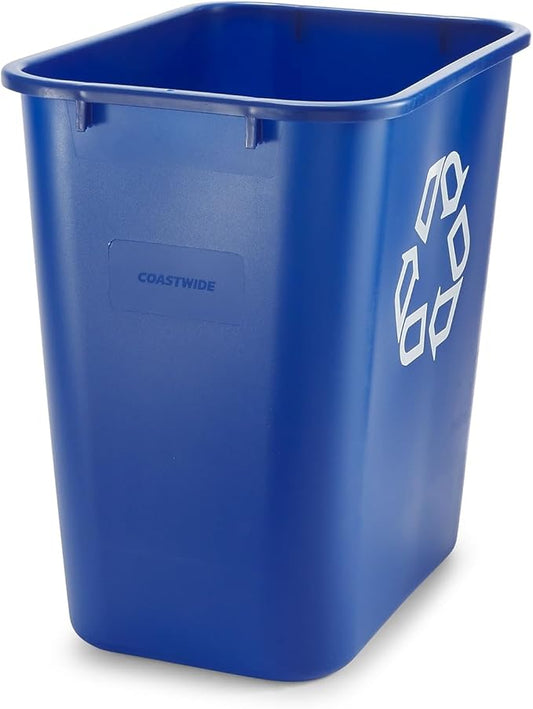 COASTWIDE Professional Plastic Indoor Recycling Wastebasket Without Lid, Blue,Plastic, 7 Gallon (CW56432)
