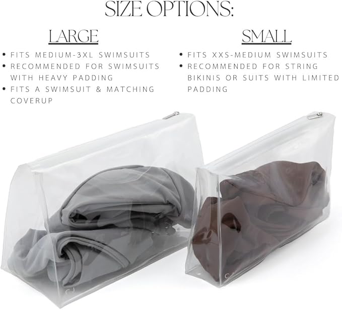 Caitlin Jaymes Bikini Organizing Bags - Clear Bathing Suit Storage Organizer - Pack of 10 Large