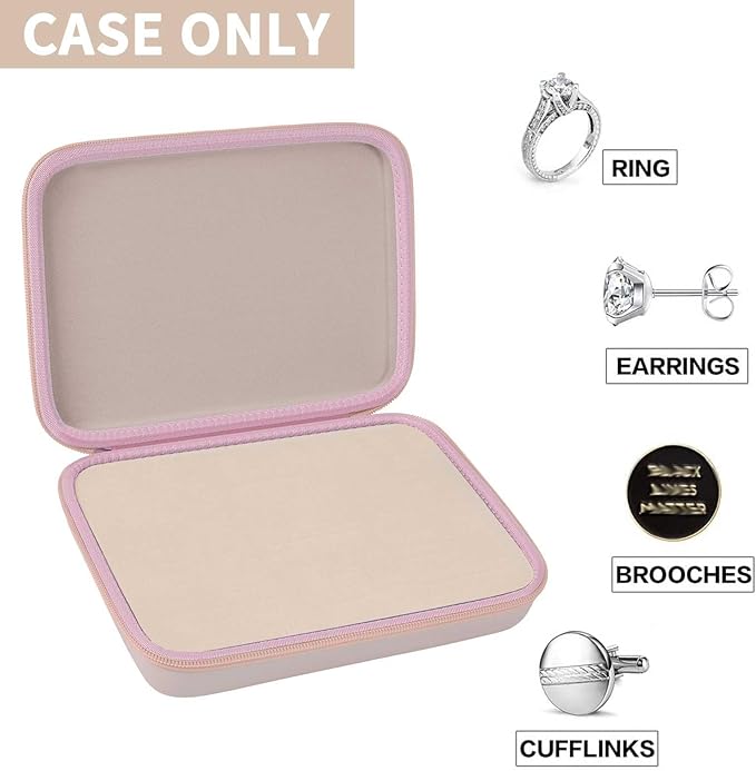 GWCASE Ring Organizer Storage Case - Jewelry Ring Display Collector Box with 42 Slots. Rings Case Holder Showcase Fits for 50+ Rings, Earrings, Brooches and Cufflinks (Box Only)-Pink