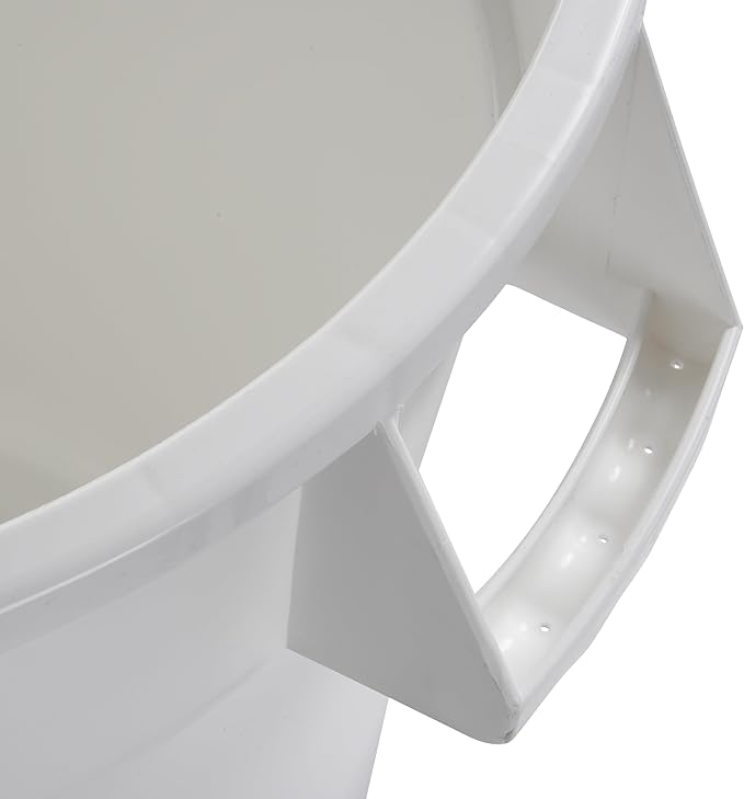 Winco Heavy-Duty Round Waste Container/Trash Can, 10 Gallon, White