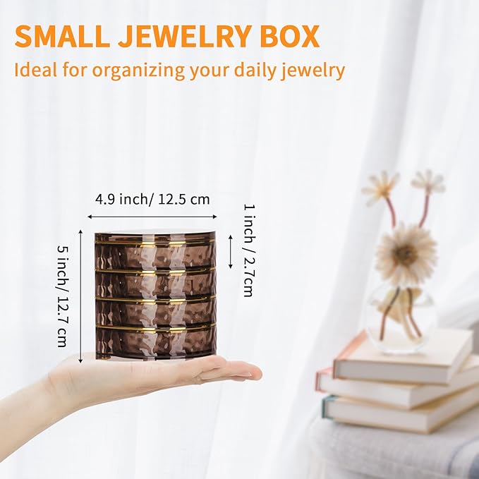 LETURE 4-Layers Rotatable Jewelry Organizer Storage Box, Clear Jewelry Holder Case for Ring Earring Necklaces Bracelets Makeup Hair Accessories