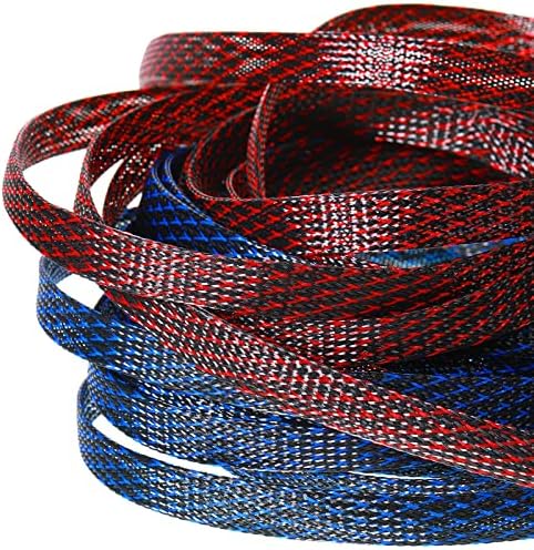 Xuniea 96ft Wire Loom Braided Cable 1/2, 1/4, 3/8 Inch,Red,Blue and Black - Image 5