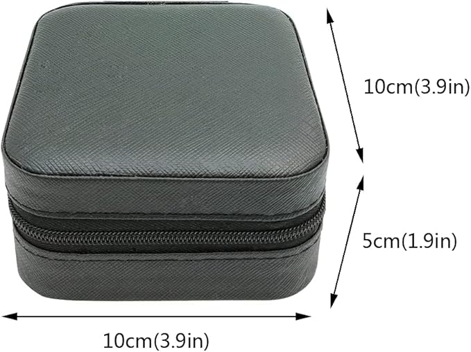TRODANCE Mini Jewelry Travel Case, Small Portable Jewellry Organizer Box Portable Display Storage Box for Rings Earrings Necklaces, Gifts for Girl, Women, Wedding, Birthday, Mom, Mother's Day (Black)