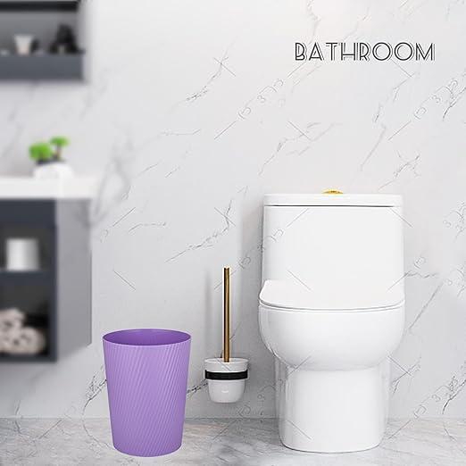 UUJOLY Small Trash Can Wastebasket Garbage Can Container Bins for Bathrooms, Laundry Room, Kitchens, Offices, Kids Rooms, Dorms (Taro Purple)
