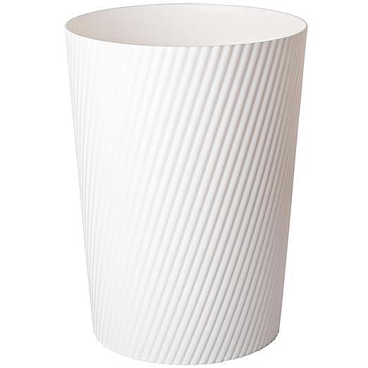 UUJOLY Small Trash Can Wastebasket Garbage Can Container Bins for Bathrooms, Laundry Room, Kitchens, Offices, Kids Rooms, Dorms (White)