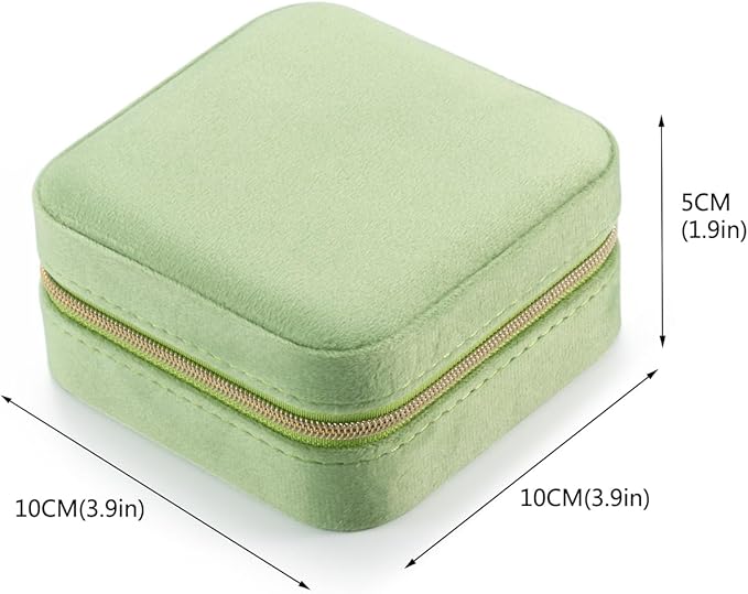 TRODANCE Plush Velvet Travel Jewelry Case Organizer, Small Travel Jewelry Box,Portable Jewelry Box Travel Mini Organizer Portable Display Storage Box For Rings Earrings Necklaces (4 Color 4 Packs)