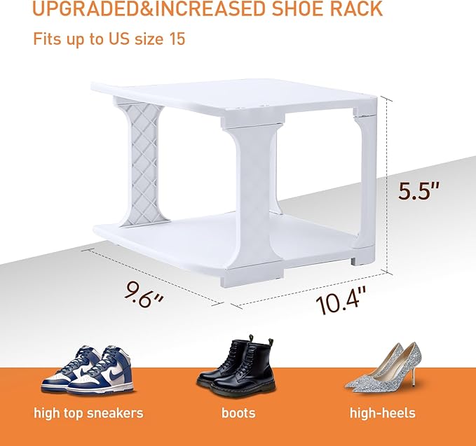 5 Tiers Shoe Rack Organizer for Closet Shoe Holder Storage Narrow Plastic Vertical, Free Standing Shoe Rack Shelf for Entryway Stackable Stability DIY, Grey