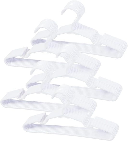 50 pcs White Baby Nursery Closet Hangers,Non-Slip Laundry Infant Pant Hanger for Newborn Clothes,Ultra-Thin Child Coat Hanger for Girl Boy Toddler Kids