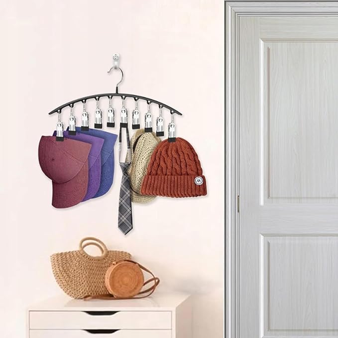 Legging Hangers for Closet Organizer, Hat Hangers for Closet 2 Pack with 10 Clips Holds 20 Leggings, Legging Hanger, Pants Storage Organizer Suitable for Socks, Panties, Underwear, Pants (White)
