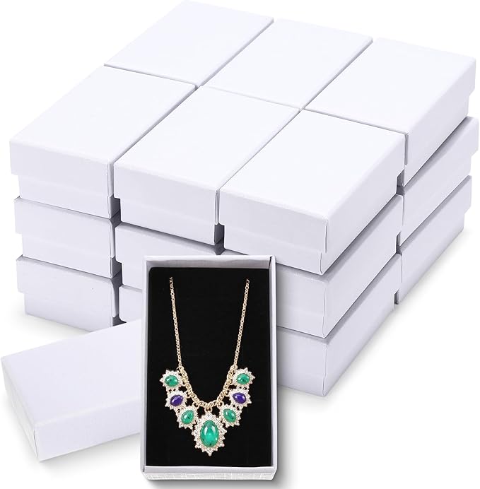 Batiyeer 36 Pcs Cardboard Jewelry Gift Boxes Jewelry Boxes Packaging Small Earring Gift Box with Lids for Necklace Ring Bracelet Party