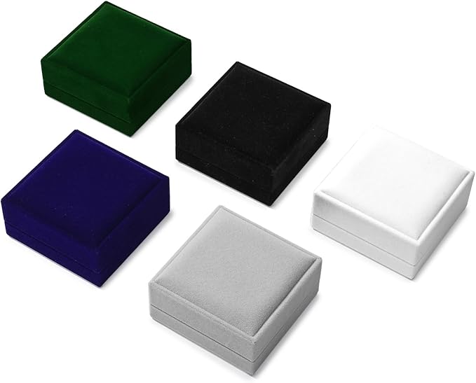 3-in-1 Velvet Jewelry Set Gift Box: Earring, Ring, Necklace Boxes - Small Jewelry Storage for Travel, Birthday, Mother's Day, Valentine's Day Gifts (White)