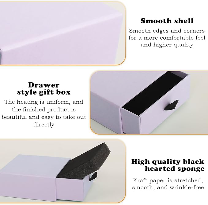 Nsmykhg Jewelry Gift Box Velvet-Lined,12 Pack Compact Drawer Style for Earrings & Rings, Necklace & Bracelet Organizer, 3.93x3.93x1.65 Inches, Stackable Elegant Jewelry Display & Storage Box (Purple)