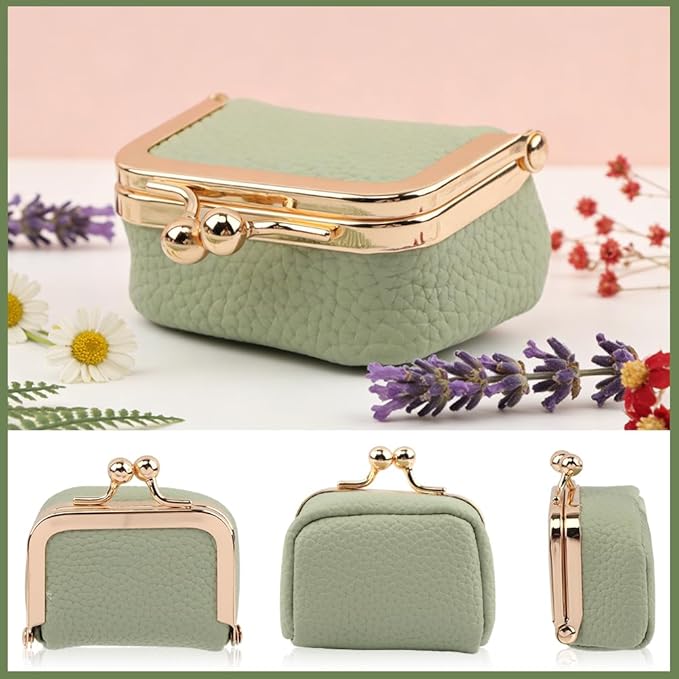 PU Leather Mini Jewelry Box, Vintage Portable Mini Jewelry Organizer with Kiss Lock, Compact Travel Case for Rings, Earrings, Necklaces - Ideal Gift for Women