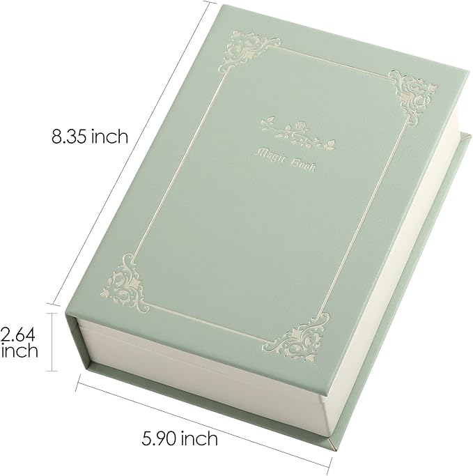 PU Leather Book Jewelry Organizer Box with Magnetic Closure, Stylish Jewelry Box for Women and Girls, Travle Jewelry Case for Rings Necklaces Earring (Aqua)