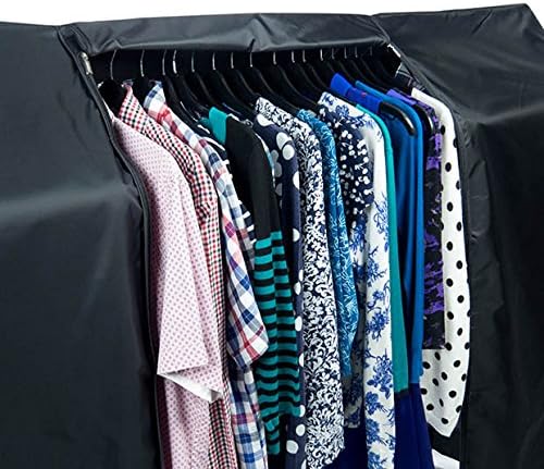 HANGERWORLD 6ft Large Black Clothes Rack Cover with 2 Zippers - Waterproof Nylon, Breathable, Dust Protector for Storage (Garment Rack Cover ONLY) - Image 6
