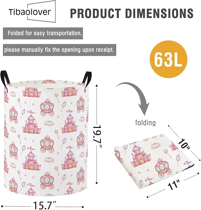 Baby Laundry Basket Baby Nursery Hamper Kids Laundry Basket Toy Storage Bin for Boys Room Decor Gift Baskets for Bedroom Bathroom(Castle)