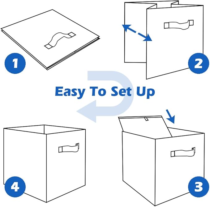 ShellKingdom Storage Bins, Foldable Fabric Storage Cubes And Cloth Storage Organizer Drawer For Closet And Toys Storage, 2 Pack (Chromatic Tie Dye)