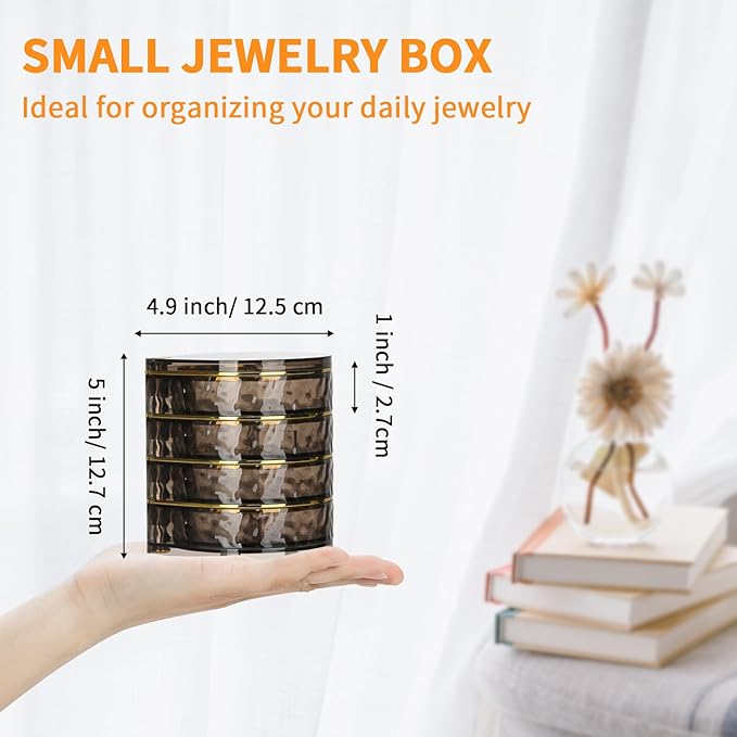 LETURE 4-Layers Rotatable Jewelry Organizer Storage Box, Clear Jewelry Holder Case for Ring Earring Necklaces Bracelets Makeup Hair Accessories