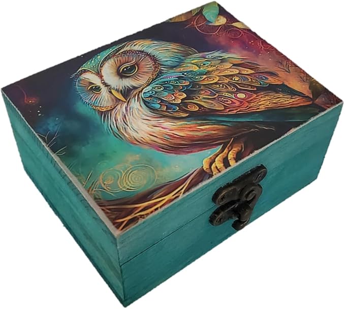 Owl Trinket Box Small Jewelry Keepsake Box | Earrings Necklace Storage Box for Girls Women | Owl lovers Gift Idea Valentine's Day, Birthday Christmas, Weddings, Animals Ornaments for Home Décor