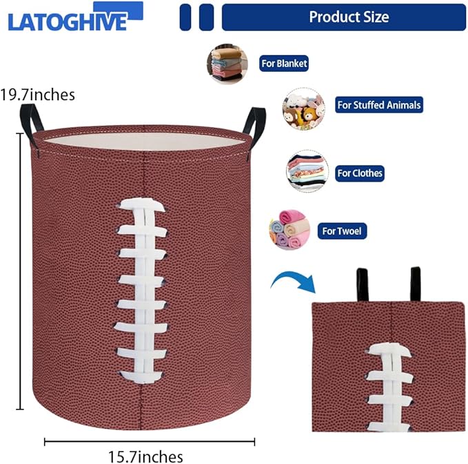 Baby Laundry Hamper kids laundry Basket Waterproof Laundry Bag for Bedroom Toy Clothes Organizer Room Décor(Football)