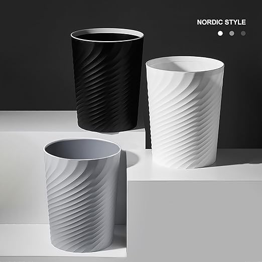 Small Bathroom Trash Can 1.8 Gallon Garbage Can Waste Basket Recycling Bin for Dorm Bedroom Office Kitchen,2 Pack Grey