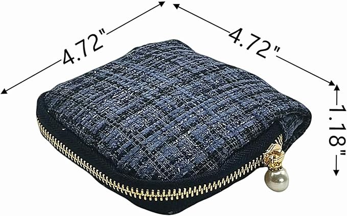 Small Travel Jewelry Case - Jewelry Travel Organizer Bag with Tassel Zipper for Bracelets, Necklaces, Bangles, Jewelry Organizer Storage Bag Gift for Women Girls - LJB002-Dark Blue