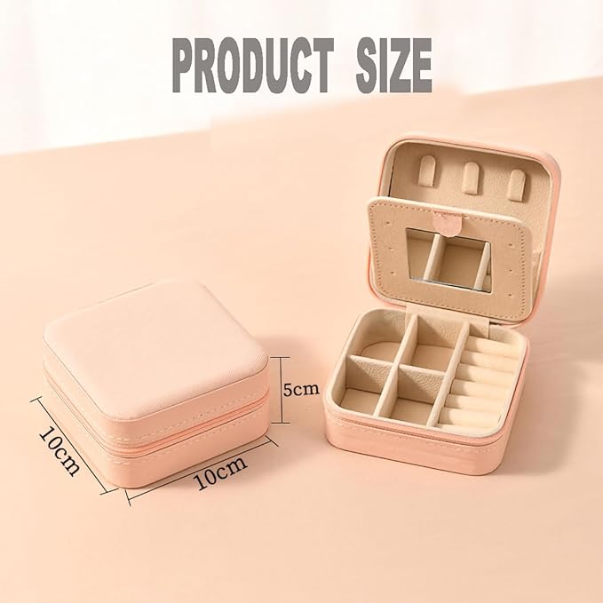 Compact and Secure Jewelry Box for Women Small Travel Portable Case with Lock Key Beautiful Jewelry Organizer and Storage Solution