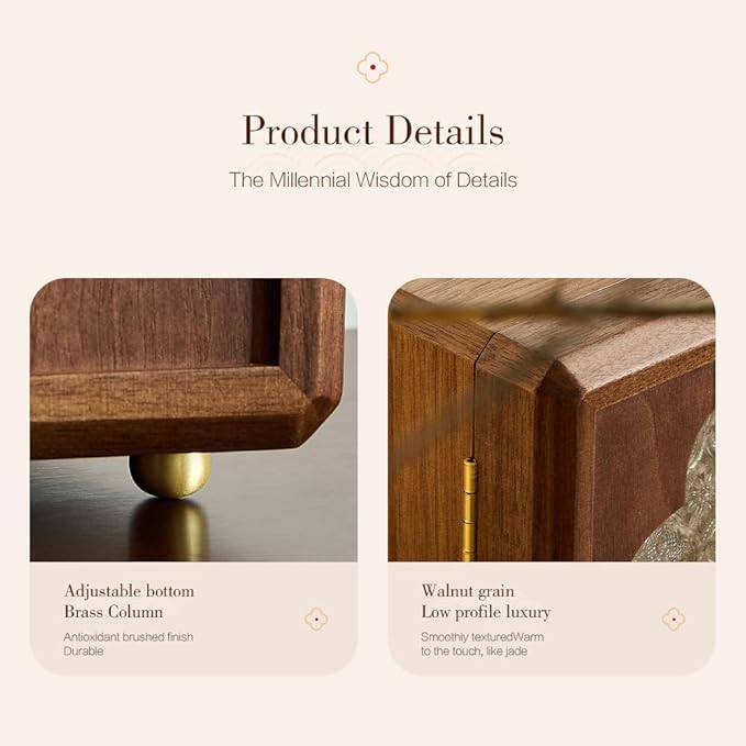 Double Door Jewelry Box - Black Walnut Wood, Velvet Lining, Gold Handle, Magnetic Closure, Handmade Storage Gifts for Mom, Mothers Day | 5-Layer