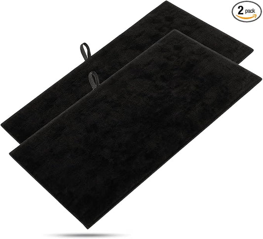 TheDisplayGuys For Your Modern Living 2-Pack Flat Foam Cushion Jewelry Display Pad Inserts - Velvet - Tray/Case Liners - Necklaces, Bracelets, Watches (Black) by The Display Guys