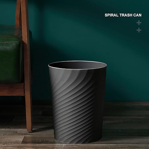 Bathroom Trash Can 1.8 Gallon Small Waste Basket Garbage Can for Bedroom Office Kitchen, 2 Pcak Black