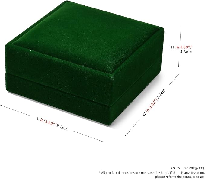3 in 1 Velvet Jewelry Set Gift Box Earring Gift Box Ring Necklace Boxes Small Jewelry Storage Boxes for Travel Birthday Mother's Day Valentine's Day Gifts (Dark Green)