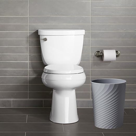Bathroom Trash Can 1.8 Gallon Small Waste Basket Garbage Can for Bedroom Office Kitchen, 2 Pcak Black